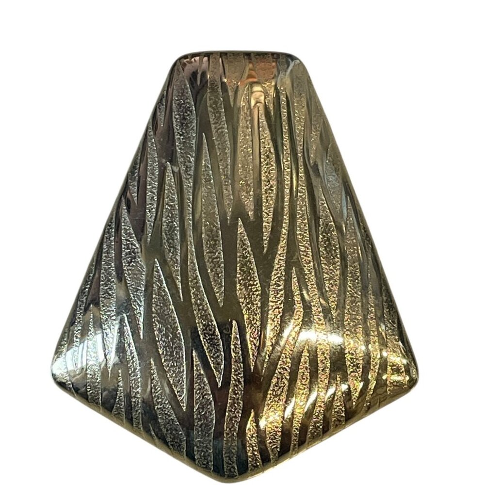 Vintage Unbranded Geometric Scarf Clip Gold Tone 1.75in Textured